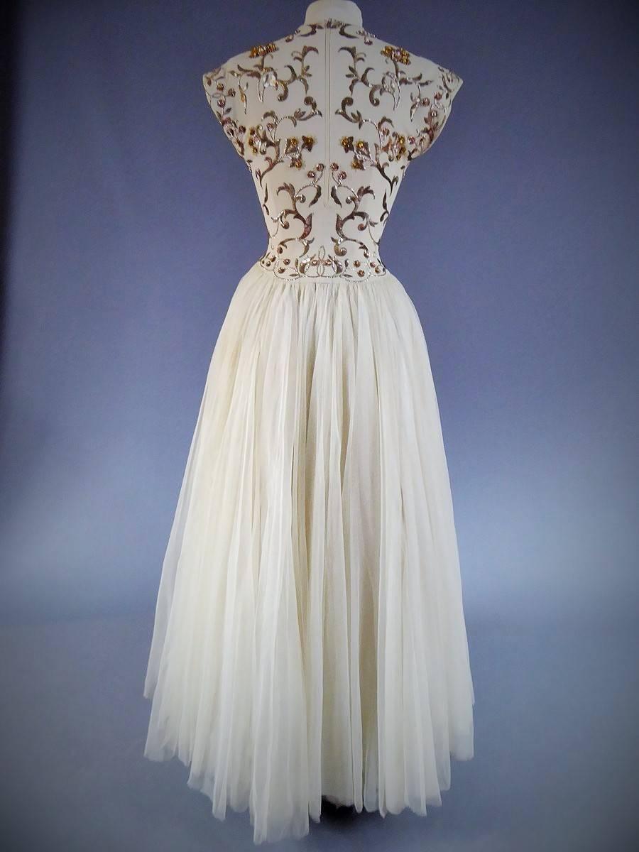 Jeanne Lanvin Catwalk Couture Gown Circa 1945/1950 In Good Condition In Toulon, FR