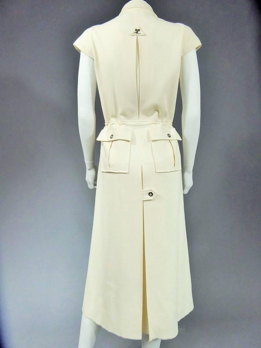Ein André Courrèges Couture Jersey-Kleid Frankreich CIRCA 1970-1975 Damen