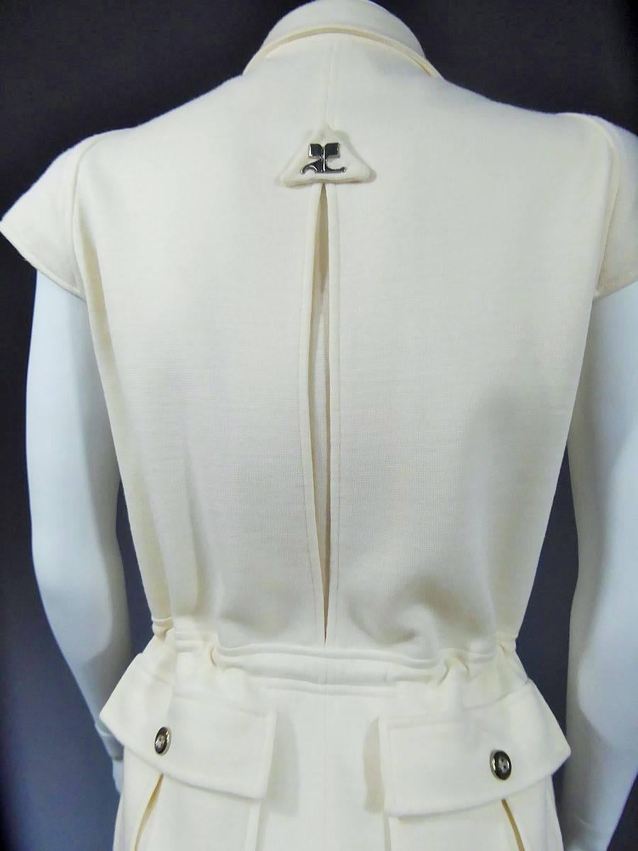Ein André Courrèges Couture Jersey-Kleid Frankreich CIRCA 1970-1975 2