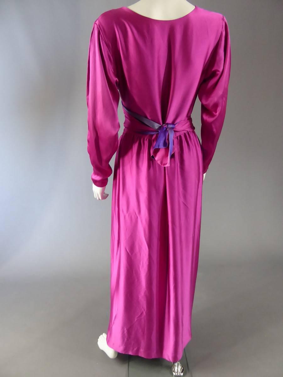 A Lanvin Couture Evening Dress or Négligé Numbered 18073 - France Circa 1990 In Good Condition For Sale In Toulon, FR