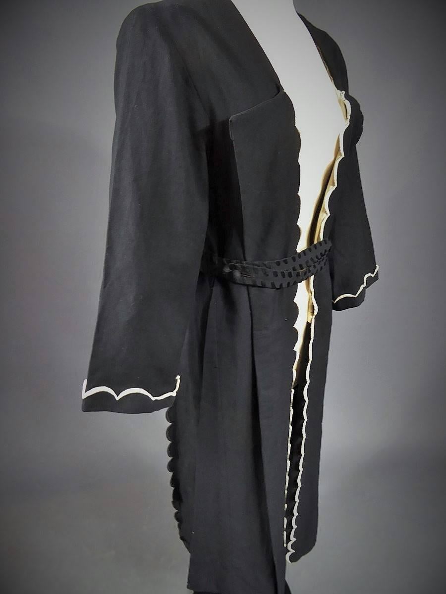 Black  A Rare Couture Evening Kaftan By Madeleine Chéruit Boulanger Circa 1920/30 For Sale