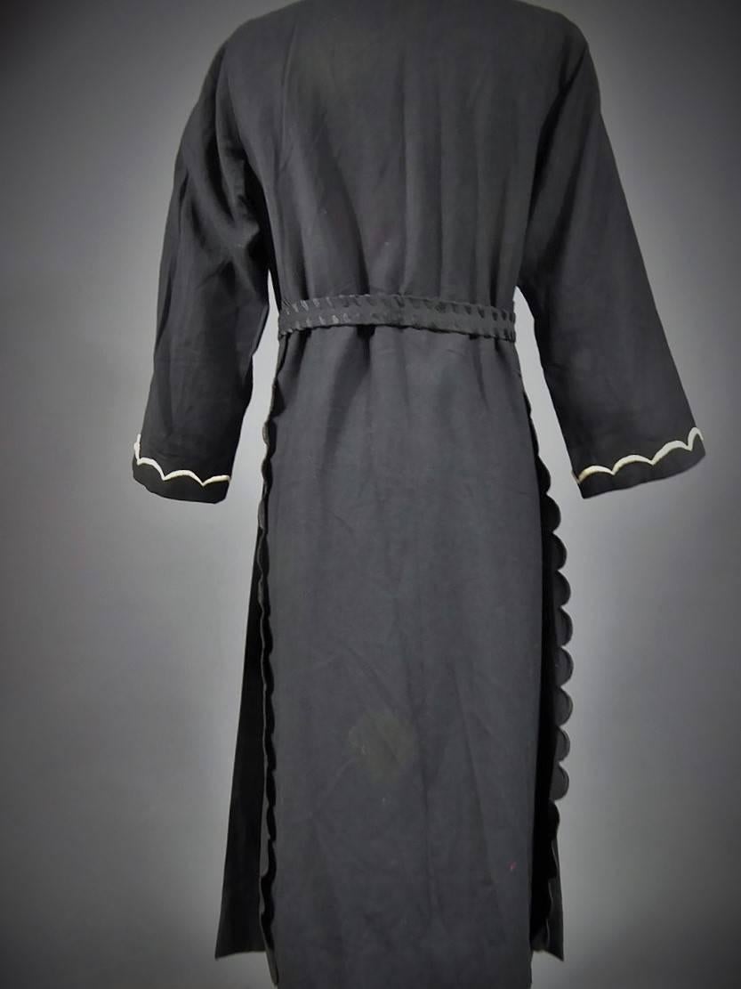 Noir  Caftan de soirée ou intérieur Madeleine Chéruit Haute Couture vers 1920/30 en vente