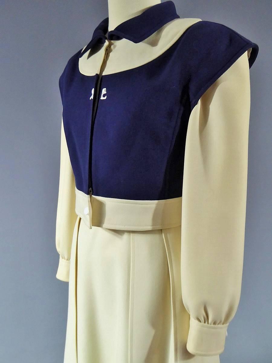 Women's An André Courrèges Couture jacket and skirt - French late 1960s  For Sale