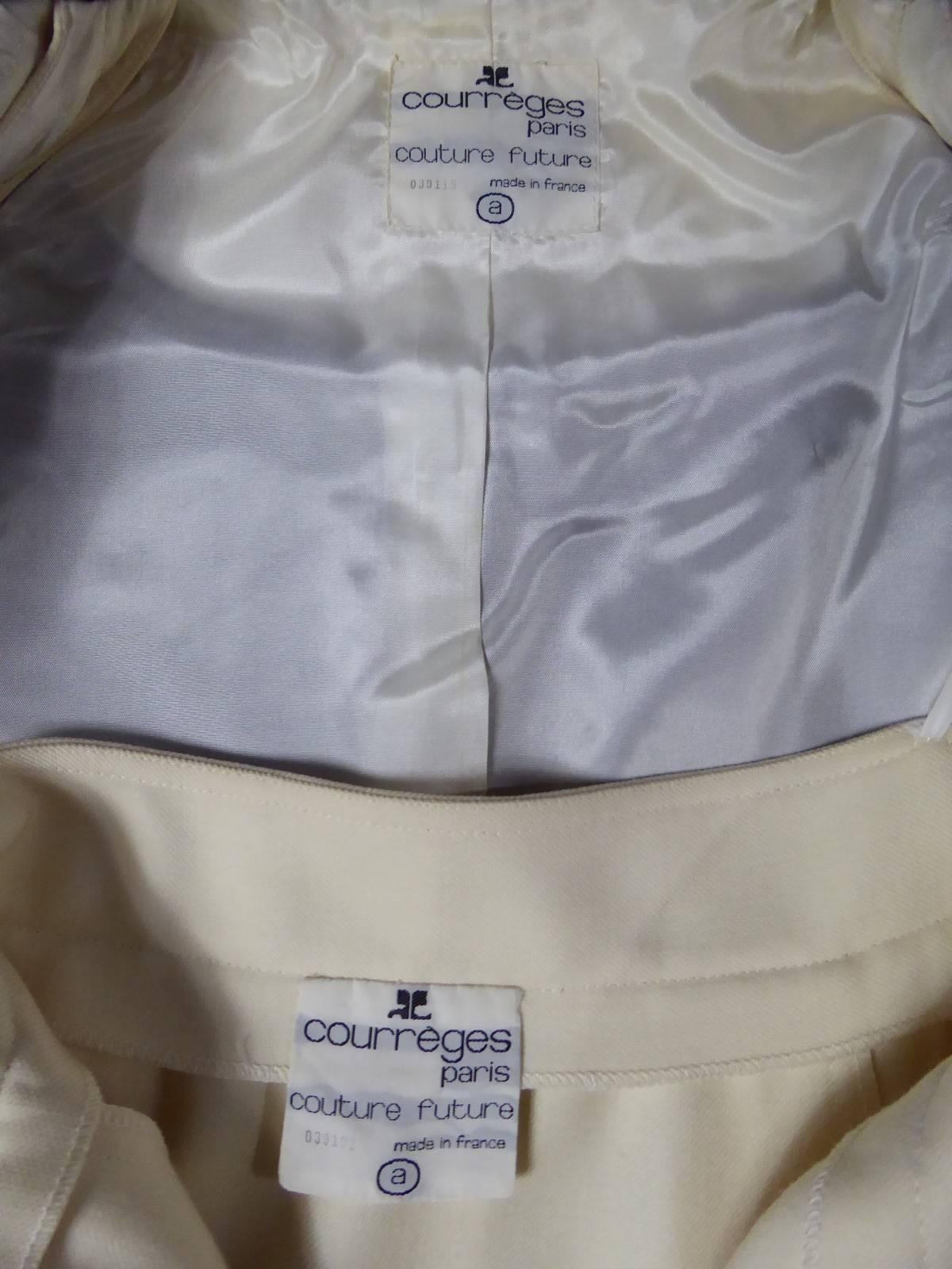 André Courrèges Haute Couture  Veste et jupe, fin des années 1960  en vente 2
