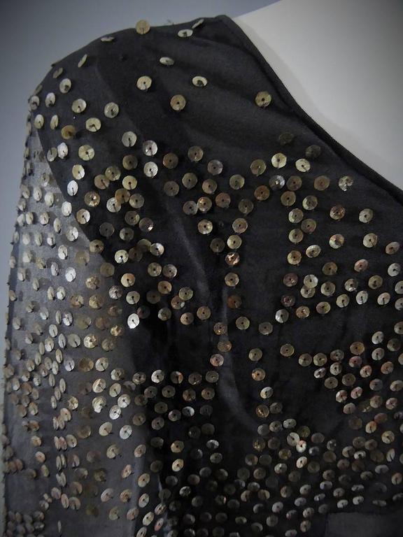 Black Silk Gauze Dress With Embroidered Silver Sequins, Circa 1935 at ...