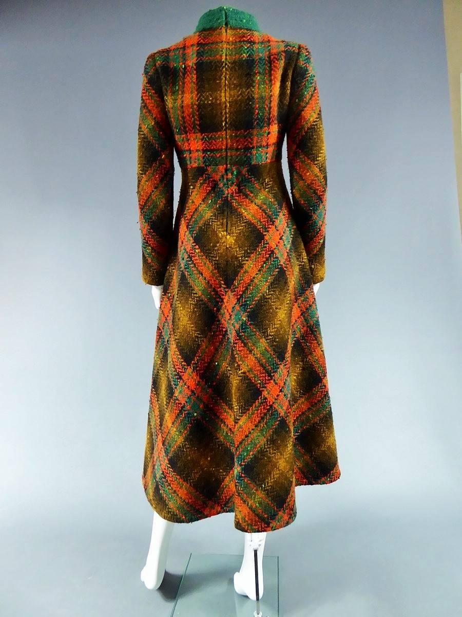 A Pierre Cardin Tartan Chasuble Dress - Fall Winter 1970/1971 In Good Condition For Sale In Toulon, FR