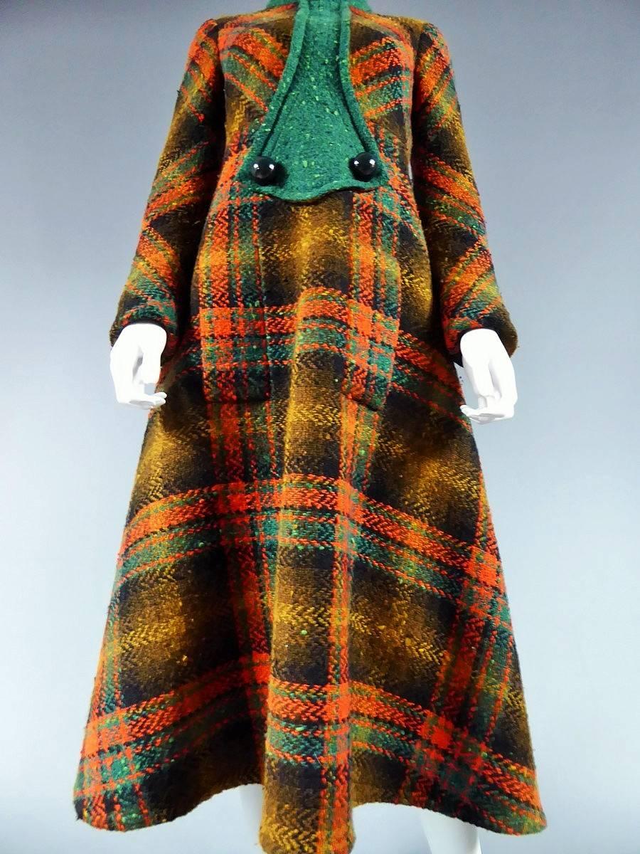 A Pierre Cardin Tartan Chasuble Dress - Fall Winter 1970/1971 For Sale 1