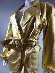 Yves Saint Laurent Gold Leather Coat