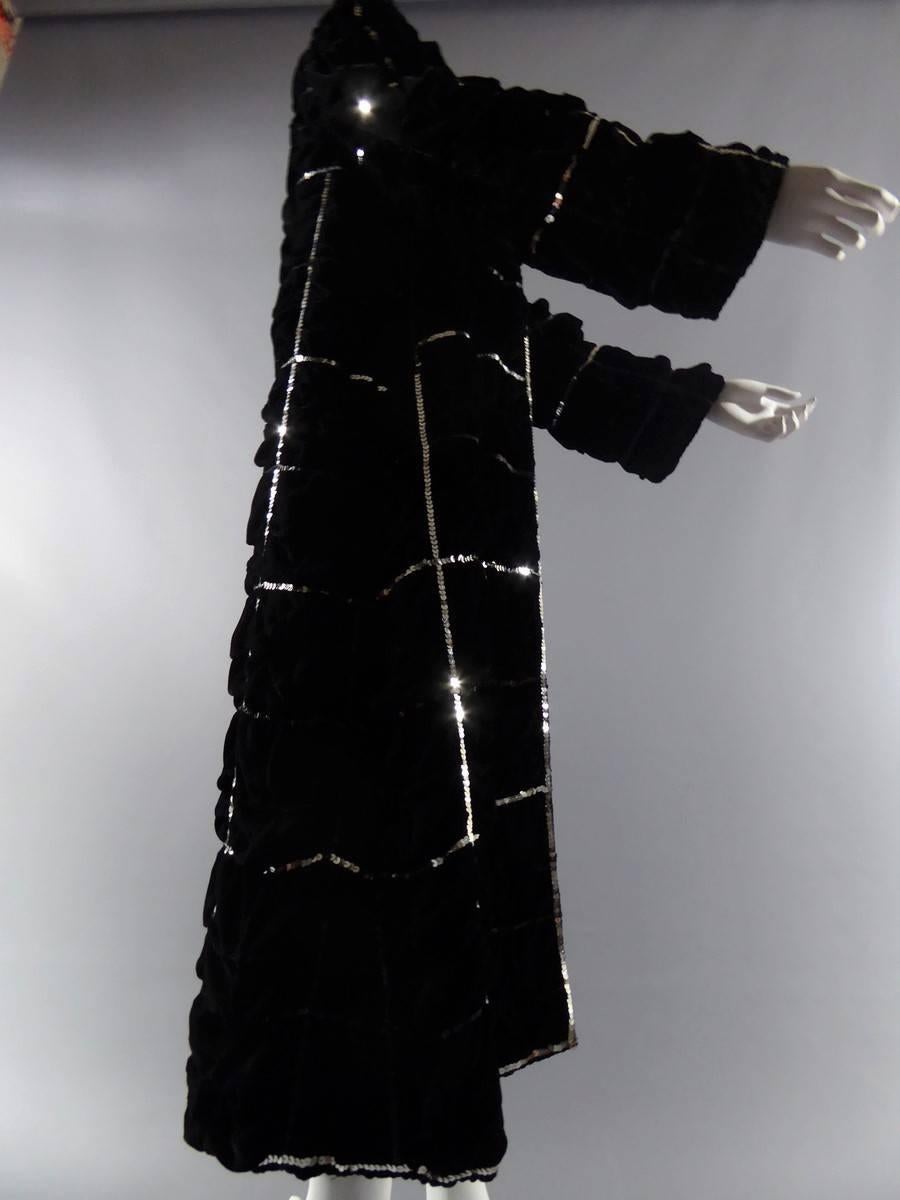 Black Hubert De Givenchy Haute Couture Velvet Coat Numbered 68583