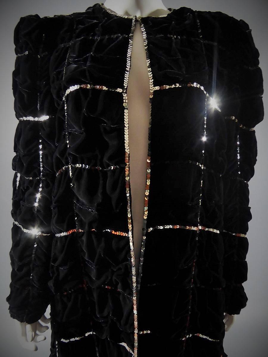 Hubert De Givenchy Haute Couture Velvet Coat Numbered 68583 4