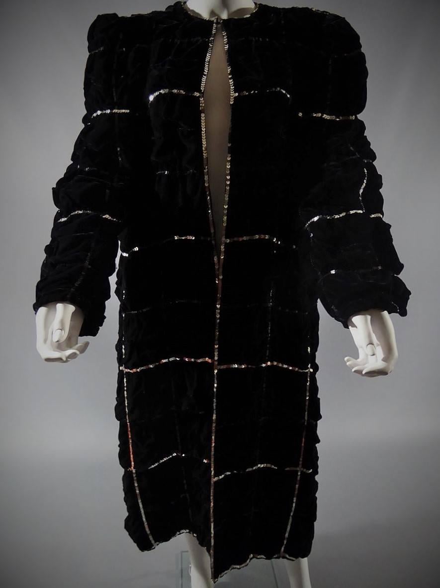 Hubert De Givenchy Haute Couture Velvet Coat Numbered 68583 5