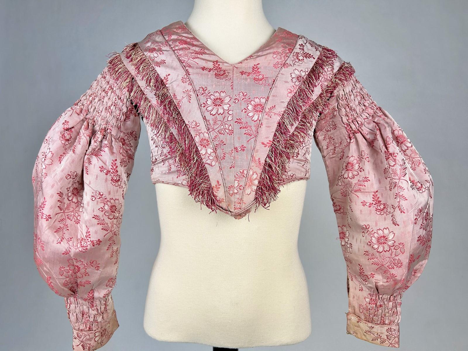 De las mujeres Corpiño de niña en seda rosa Circa 1850 en venta