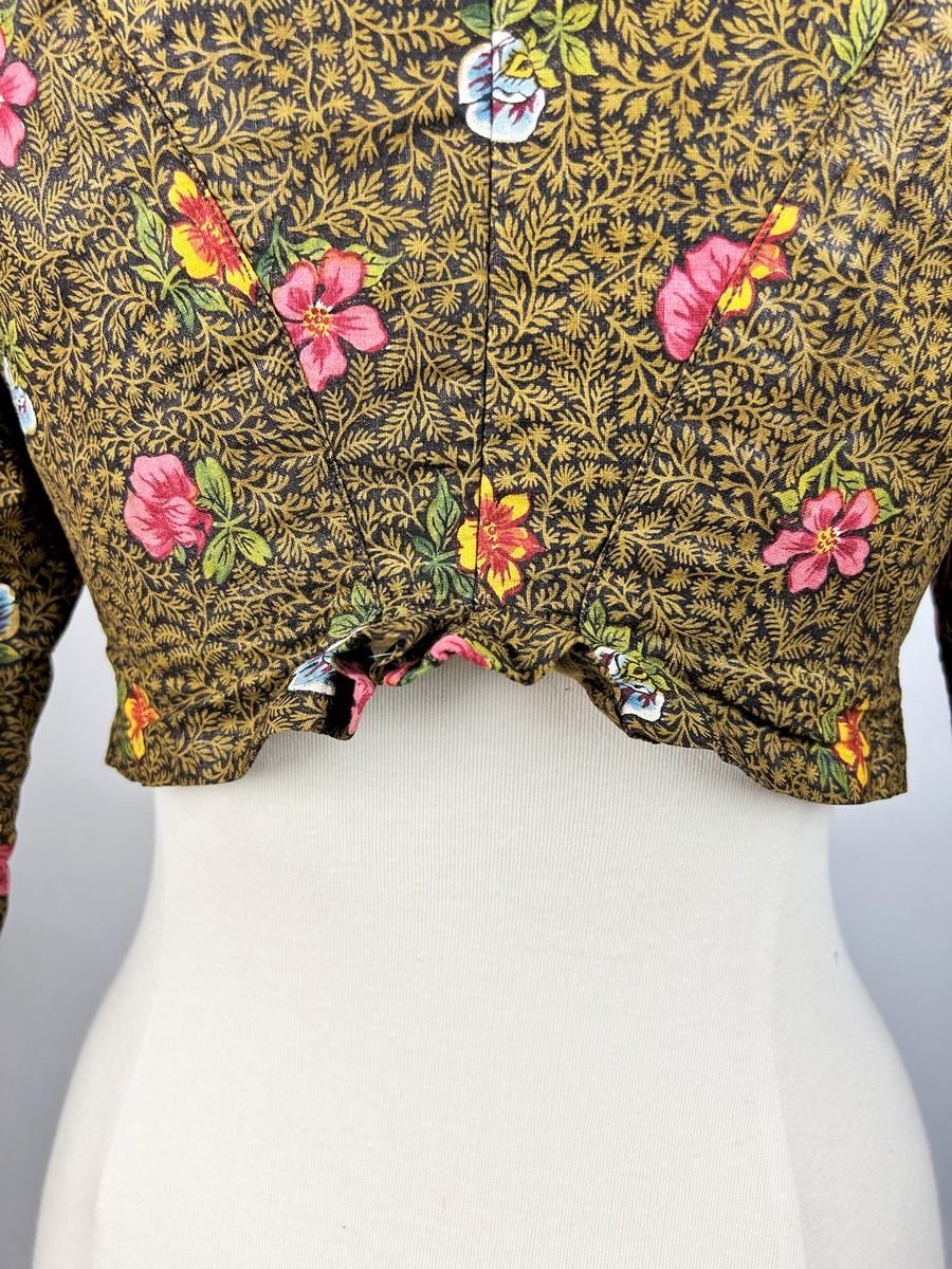 De las mujeres Un caraco chintz Bonnes Herbes de fabricación Jouy - Provenza Circa 1790 en venta