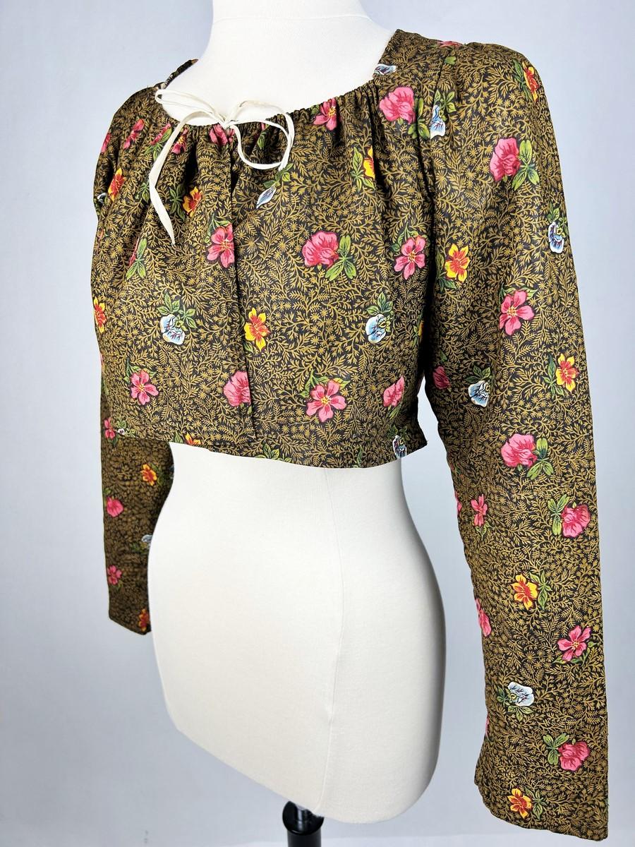 Un caraco chintz Bonnes Herbes de fabricación Jouy - Provenza Circa 1790 en venta 6