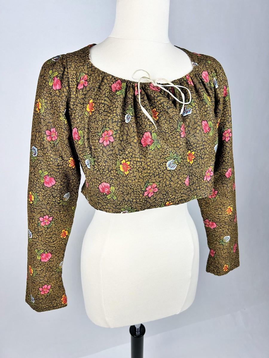 Un caraco chintz Bonnes Herbes de fabricación Jouy - Provenza Circa 1790 en venta 4