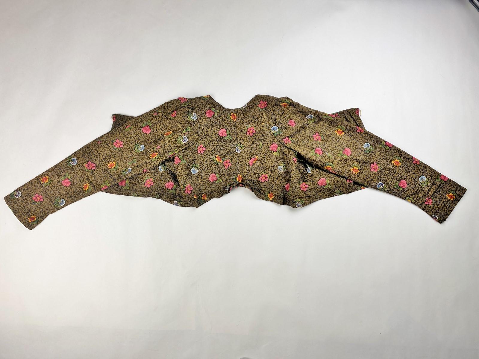 Un caraco chintz Bonnes Herbes de fabricación Jouy - Provenza Circa 1790 en venta 12