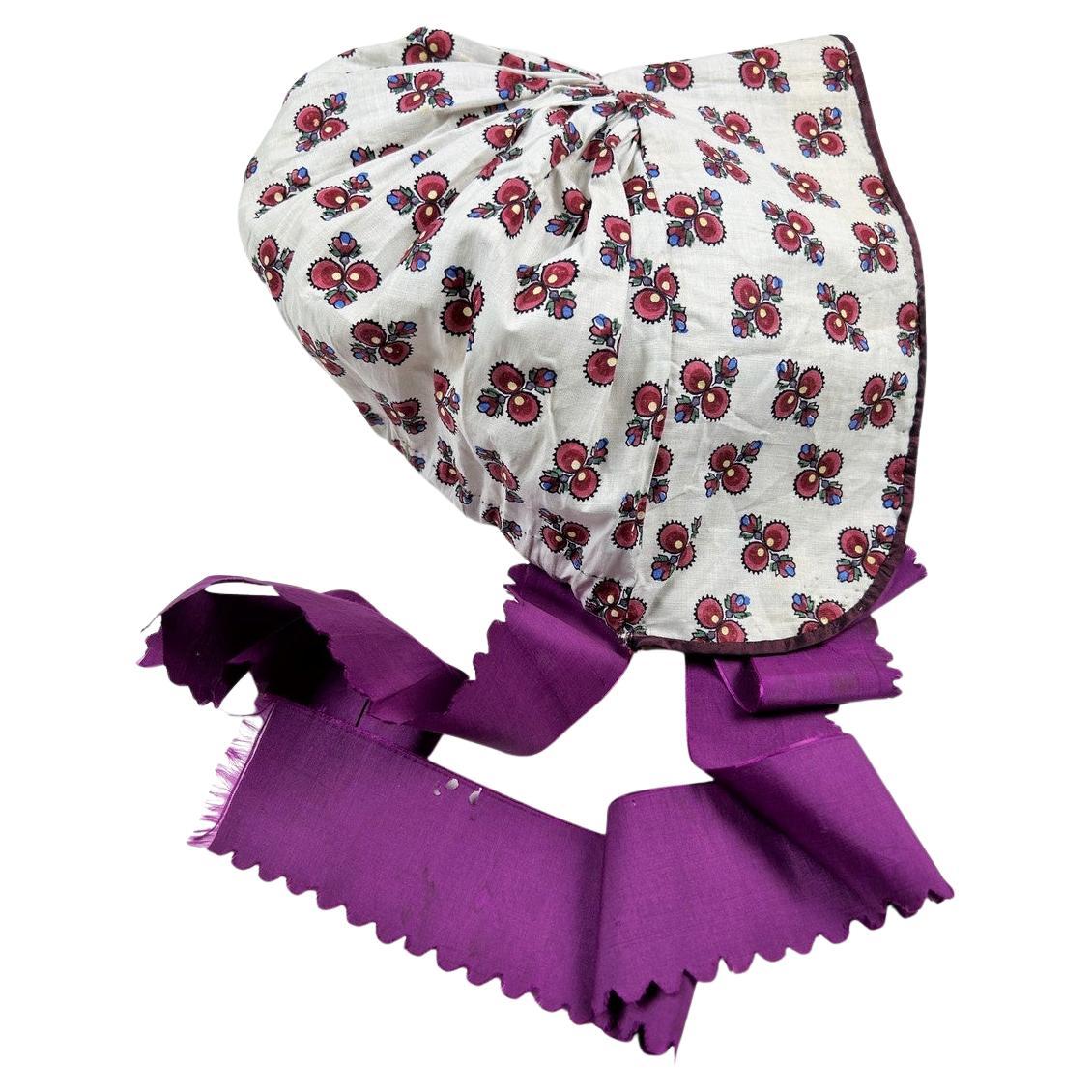 Un berretto francese in chintz - Vallée de le Roya- Nizza Circa 1880 in vendita