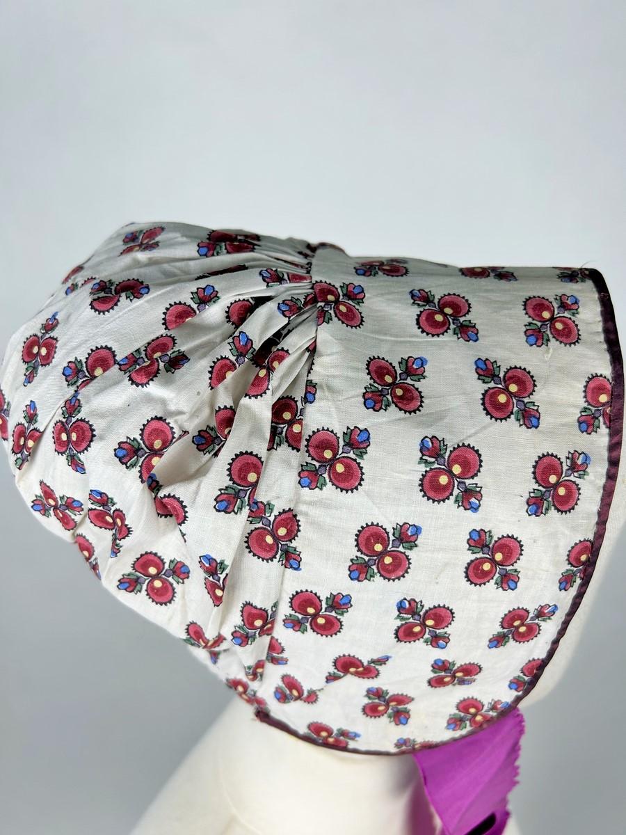 Un berretto francese in chintz - Vallée de le Roya- Nizza Circa 1880 in vendita 1