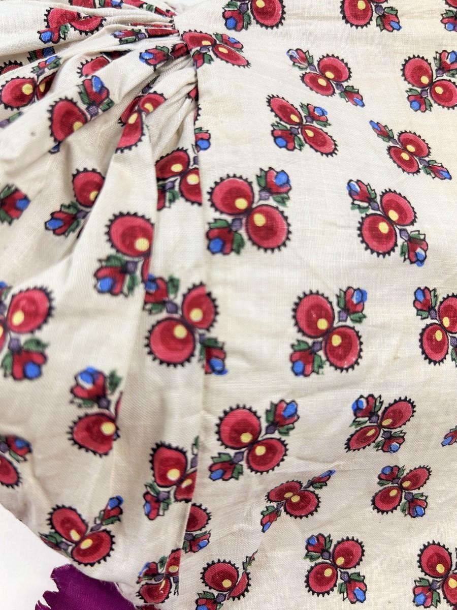 Un berretto francese in chintz - Vallée de le Roya- Nizza Circa 1880 in vendita 5