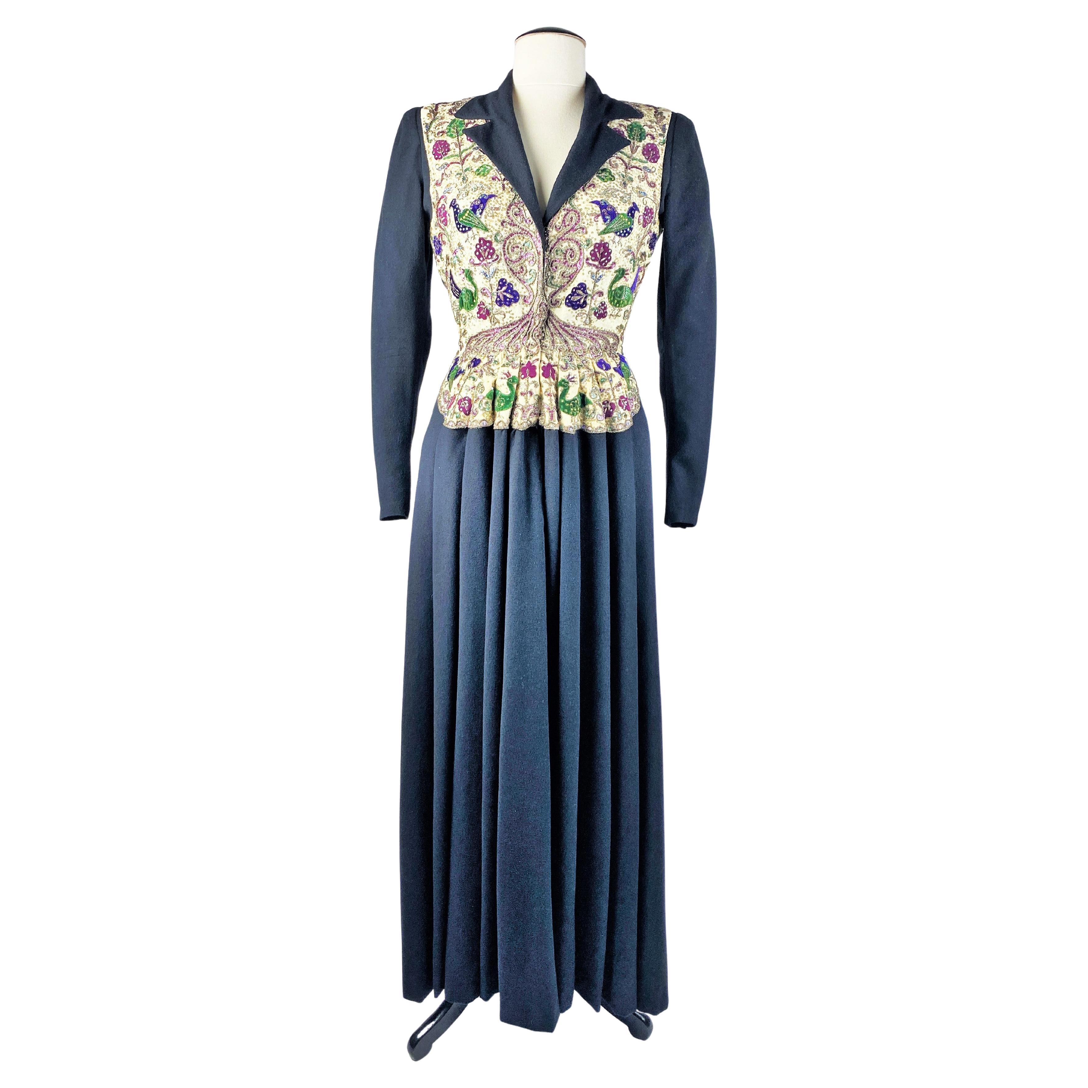 A Coat dress by Maison Paquin Haute Couture Paris France Circa 1945