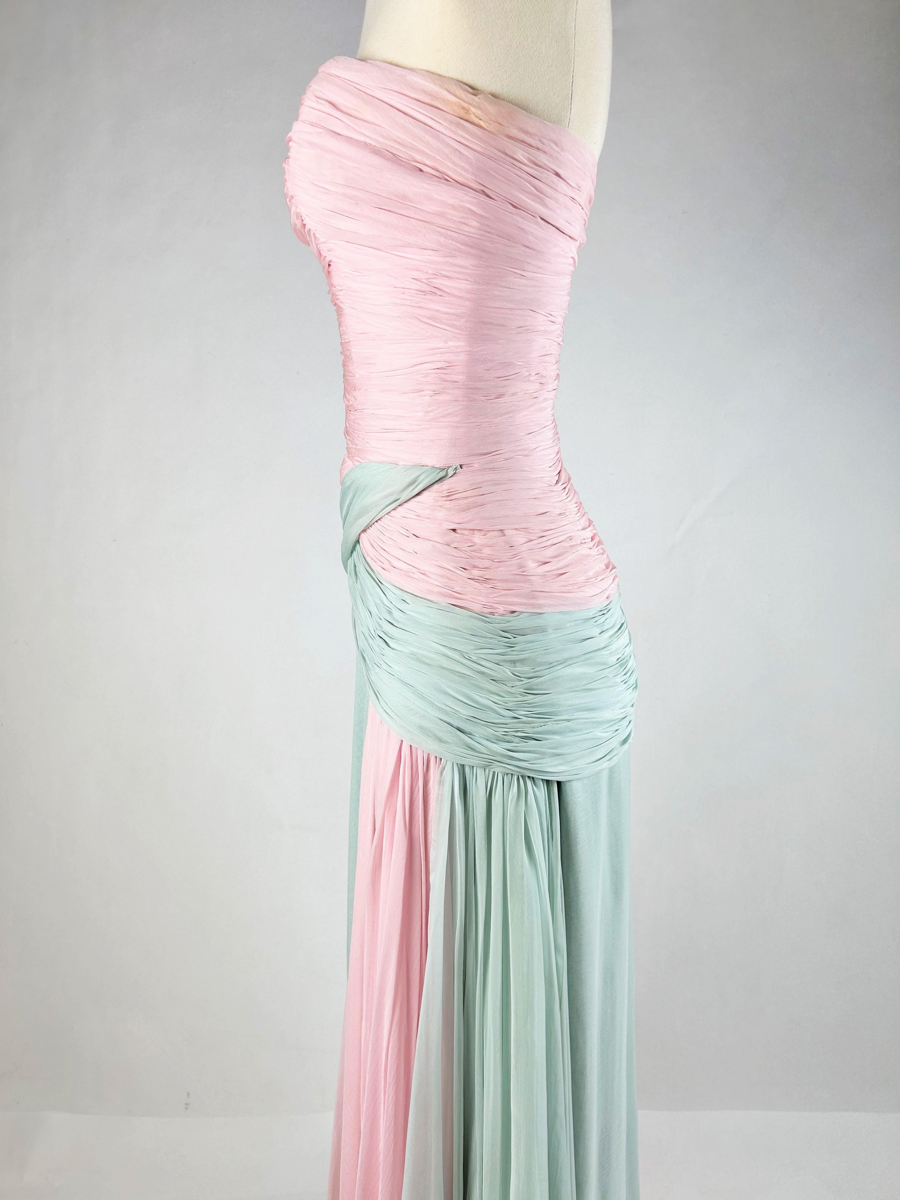 Ein Chiffon-Ballkleid von Jean Dessès Haute Couture Paris Frankreich CIRCA 1956 im Angebot 5