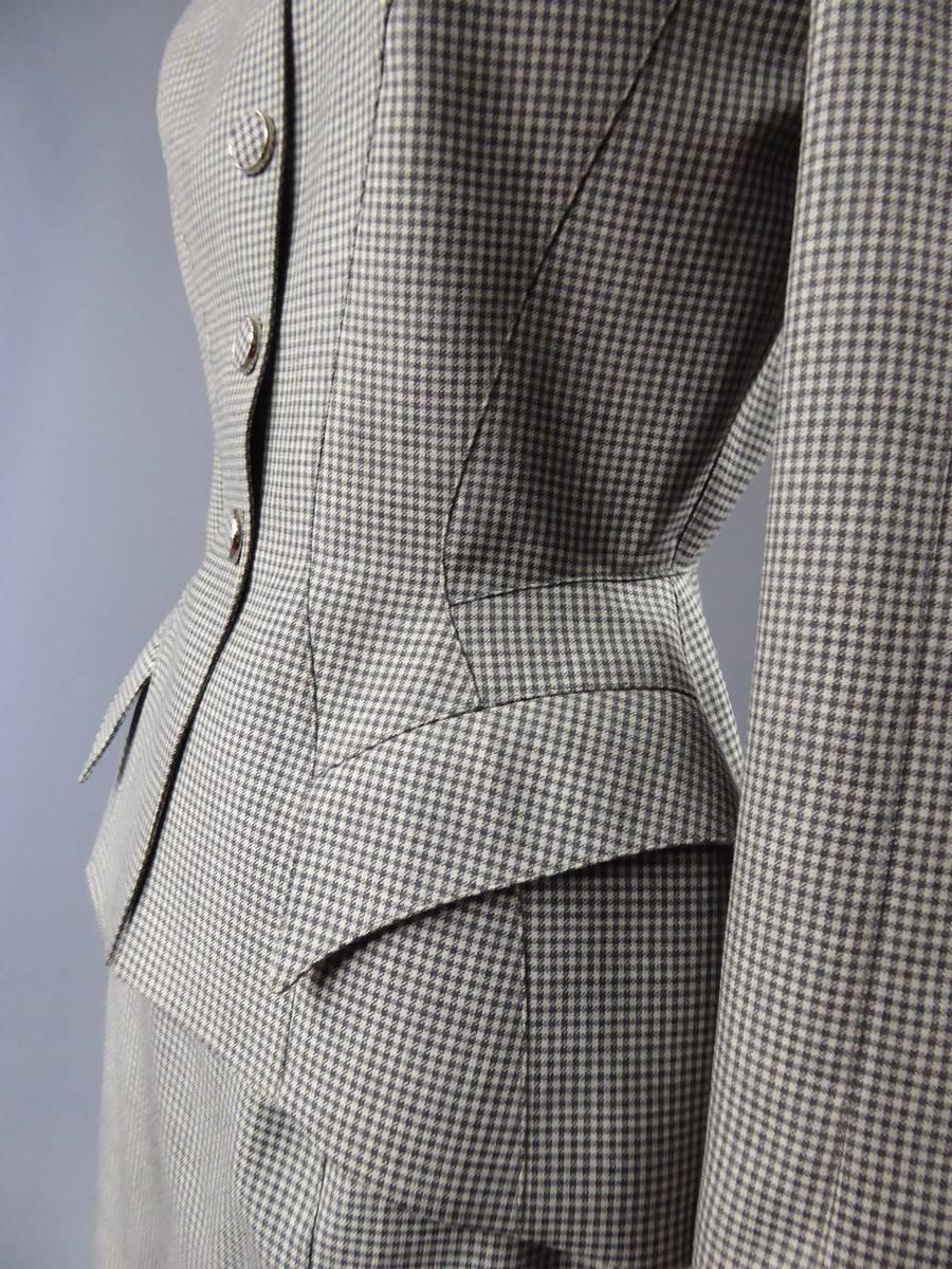 Gray Thierry Mugler Plaid Suit