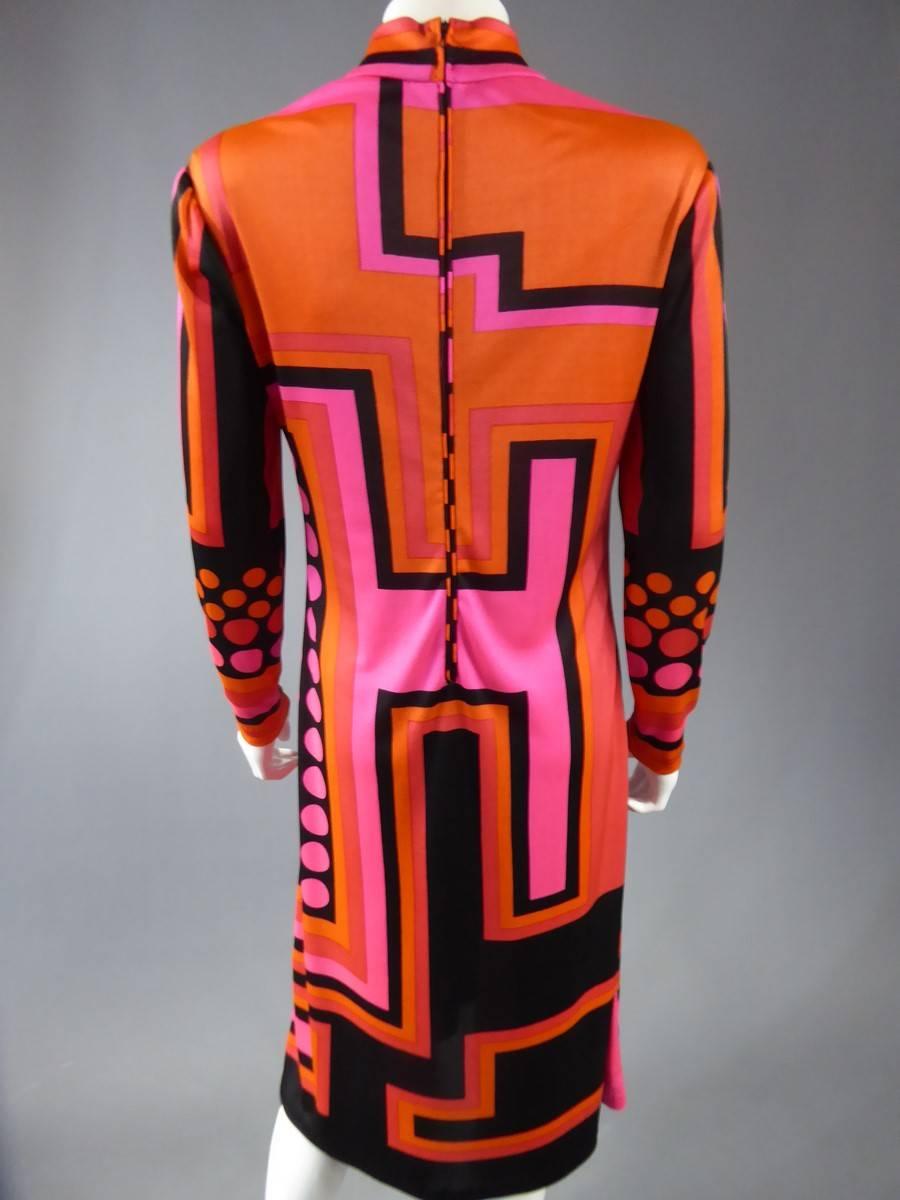 Jean Lanvin Pop Art Dress In Excellent Condition In Toulon, FR