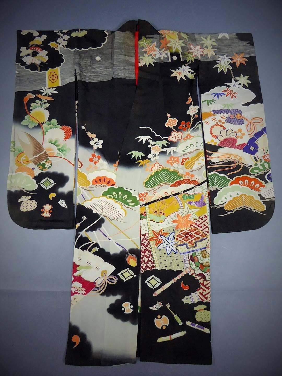 Japanese Furisode Kimono Of Ceremony Circa 1930 5