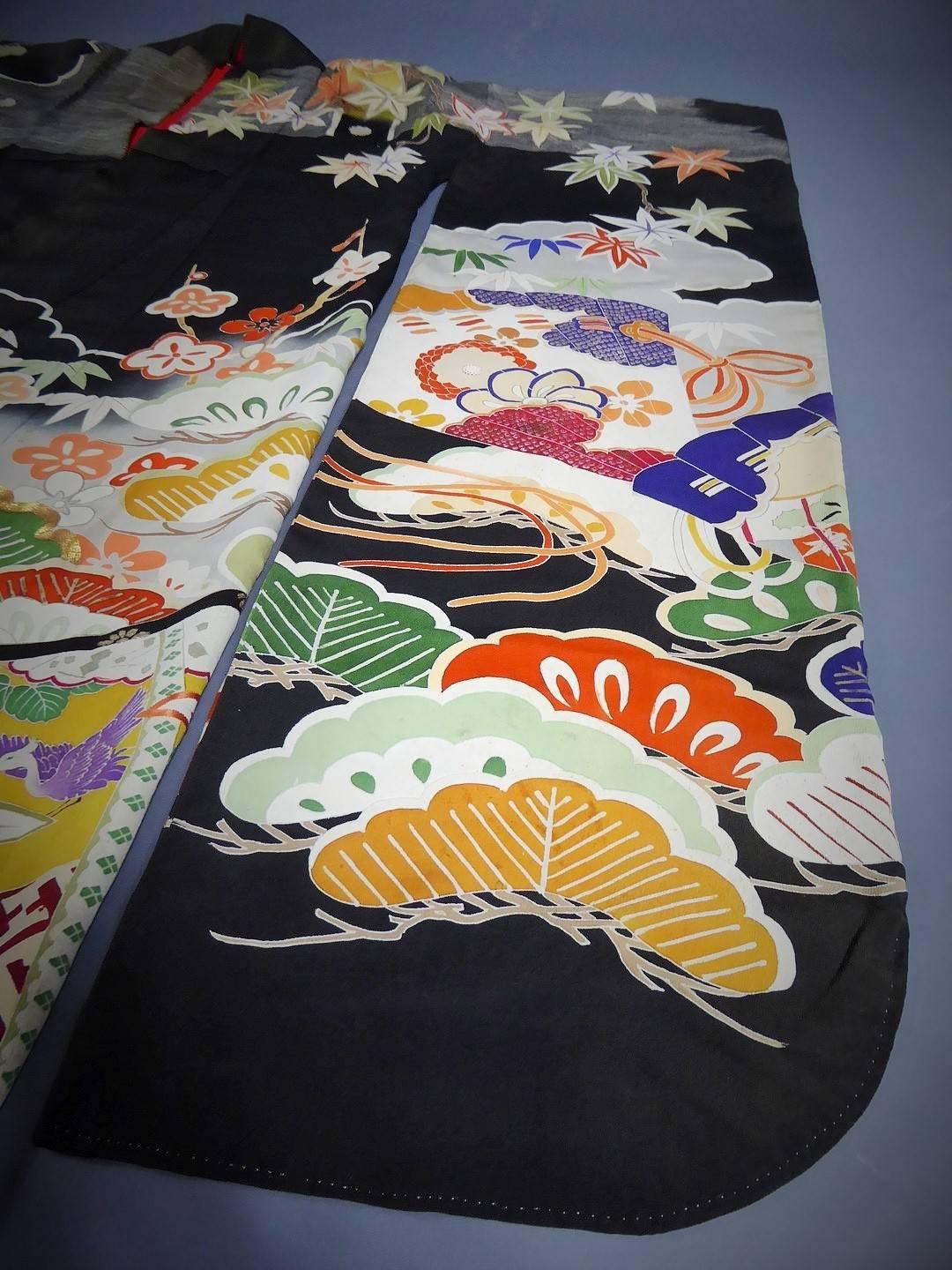 Japanese Furisode Kimono Of Ceremony Circa 1930 4