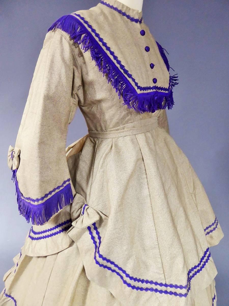 Women's Promenade Challis Crinoline Dress From 1860