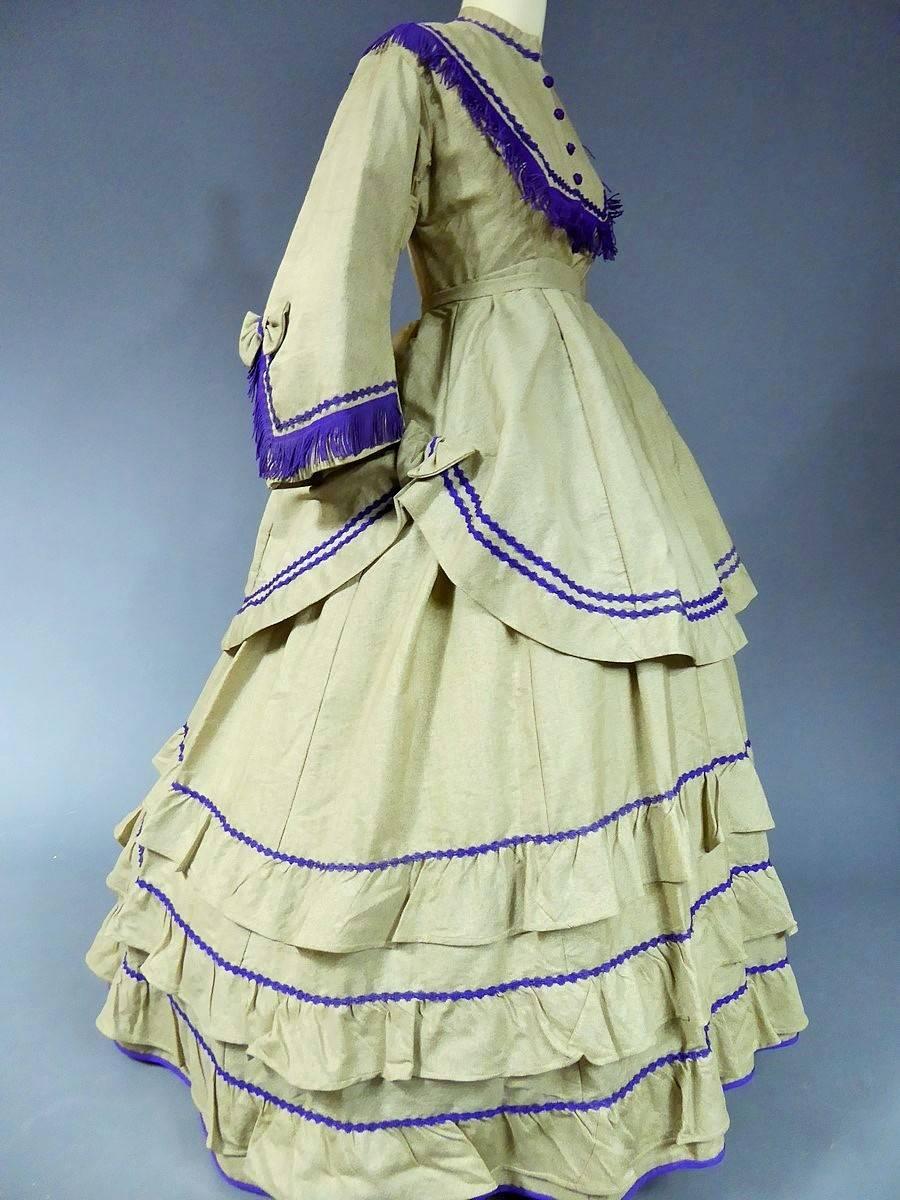 Promenade Challis Crinoline Dress From 1860 1