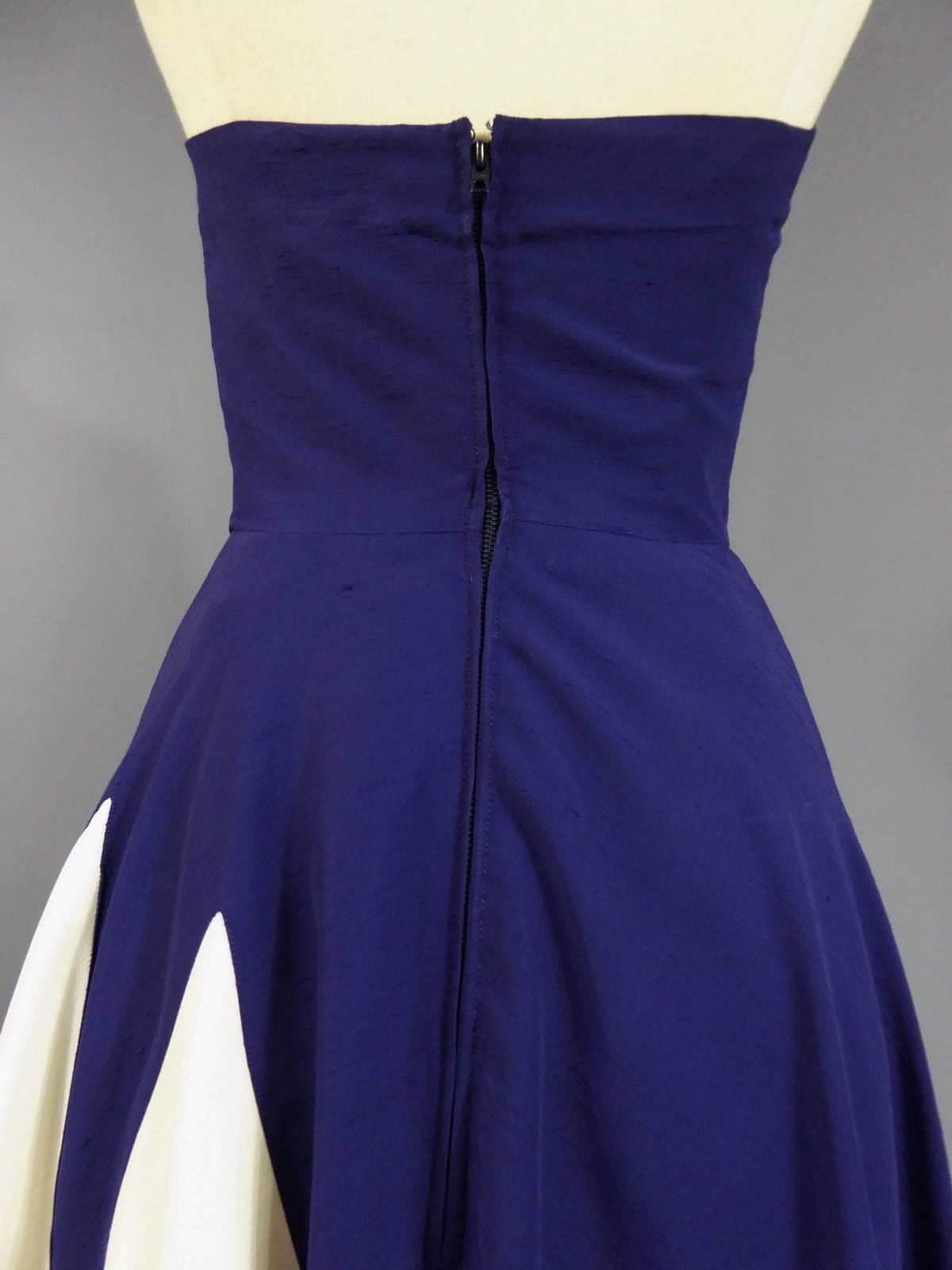 Henry à la Pensée Dress, circa 1950 In Good Condition In Toulon, FR