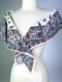 Vintage Cotton Fichu Scarf Circa 1790-1820 with Chilli Motifs