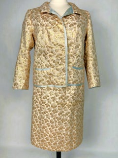Gabrielle Chanel HC N° 07412 skirt suit in gold lamé by Bucol-Paris-Fall 58-59