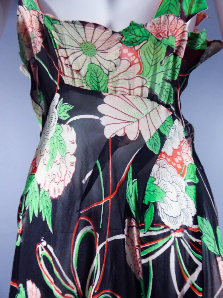 Molyneux Rosa Robe Molyneux Flowered printed Dress, Circa 1930 at 1stDibs