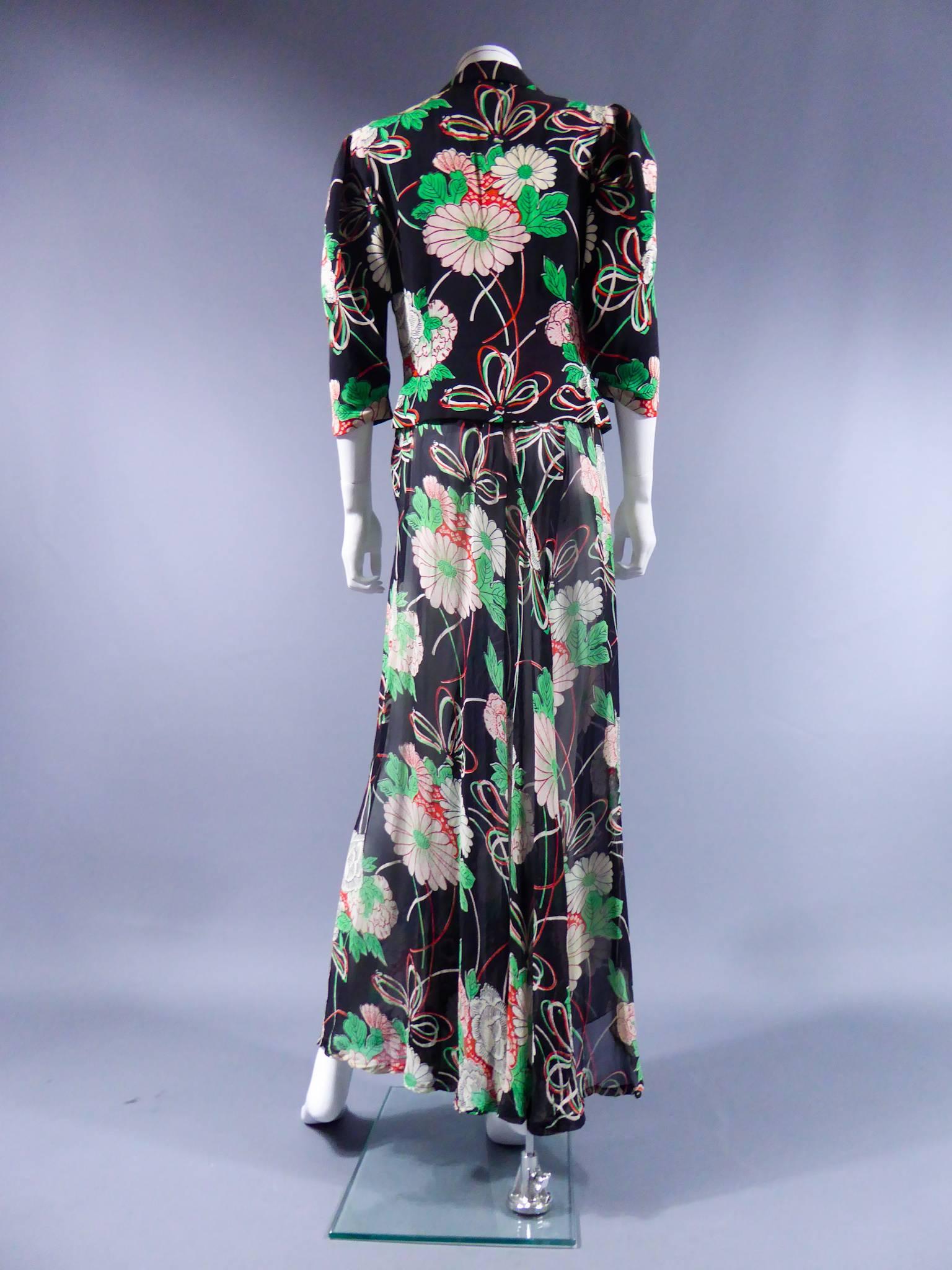 Molyneux Flowered printed Dress, Circa 1930 1