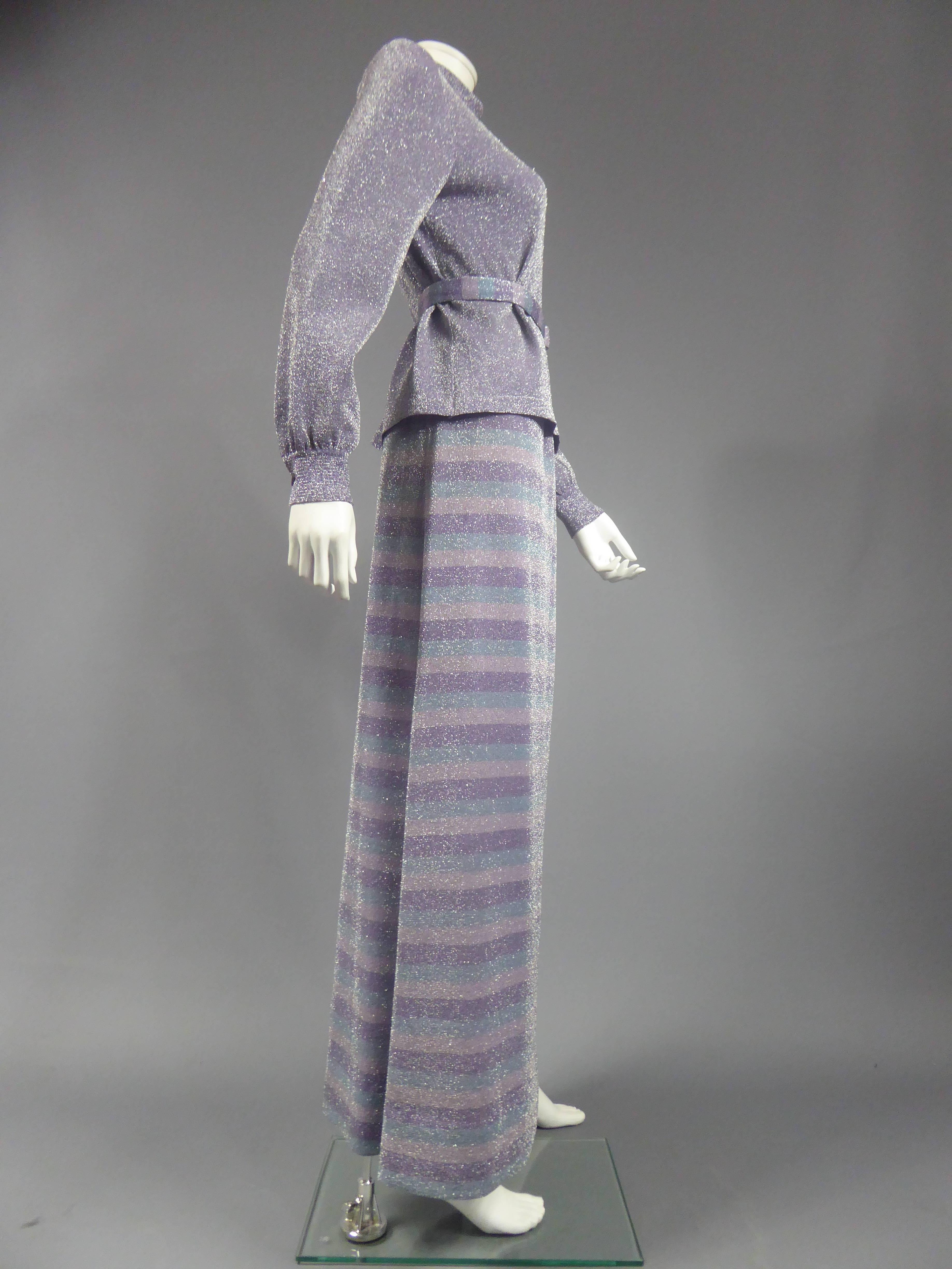 A Pierre Balmain Lurex Knitting Three-pieces Set - France Circa 1980 For Sale 5