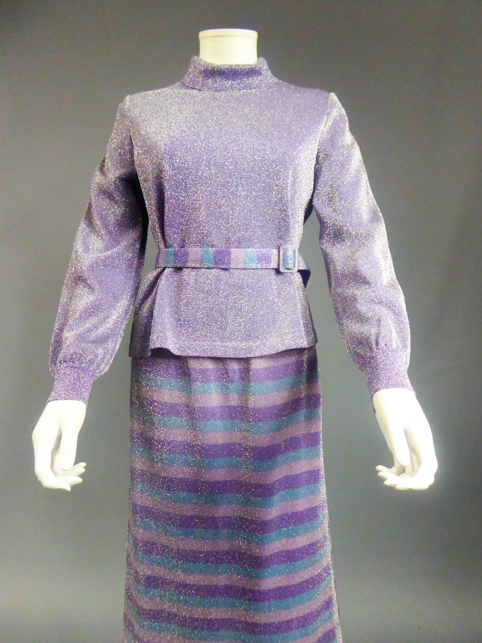 Women's A Pierre Balmain Lurex Knitting Three-pieces Set - France Circa 1980 For Sale
