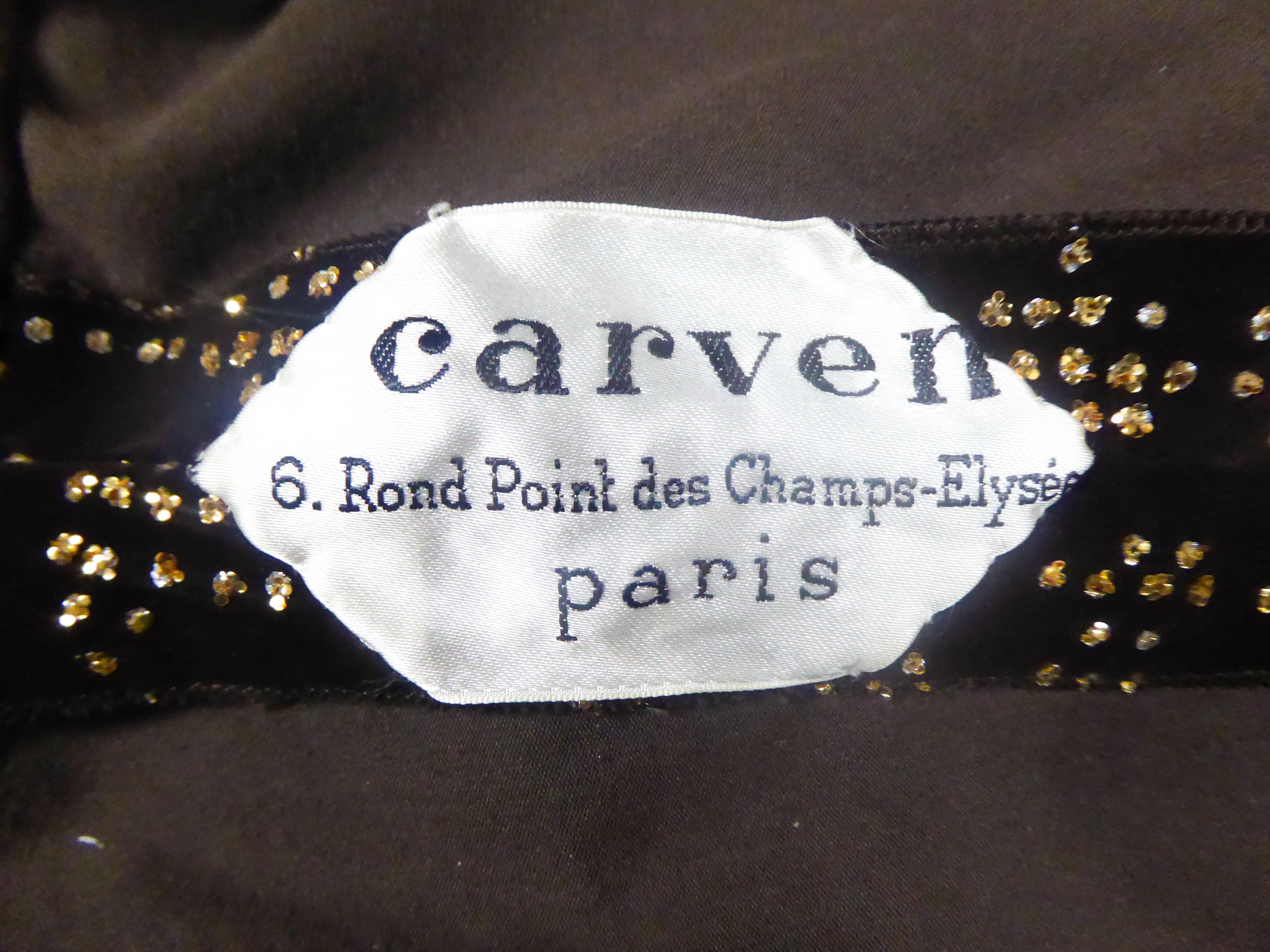 Carven Long Velvet Dress, Circa 1975 For Sale 2