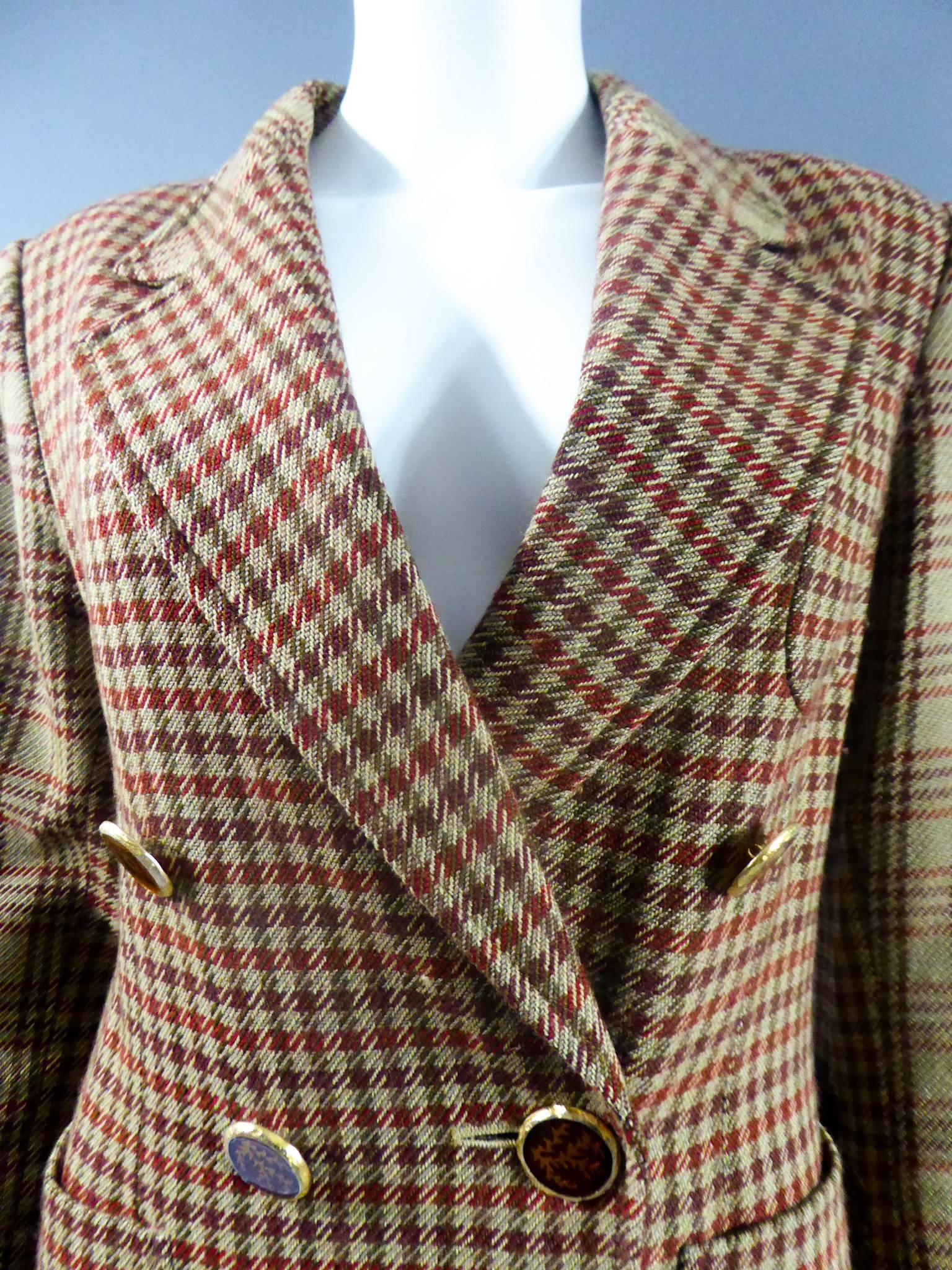 A Christian Lacroix Plaid Wool Jacket Circa 1990 In Good Condition For Sale In Toulon, FR