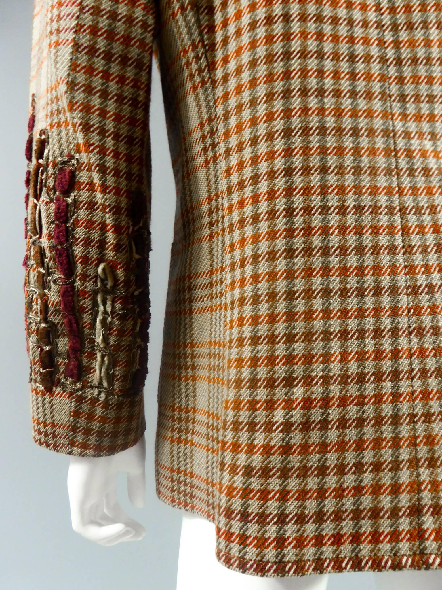 A Christian Lacroix Plaid Wool Jacket Circa 1990 For Sale 1