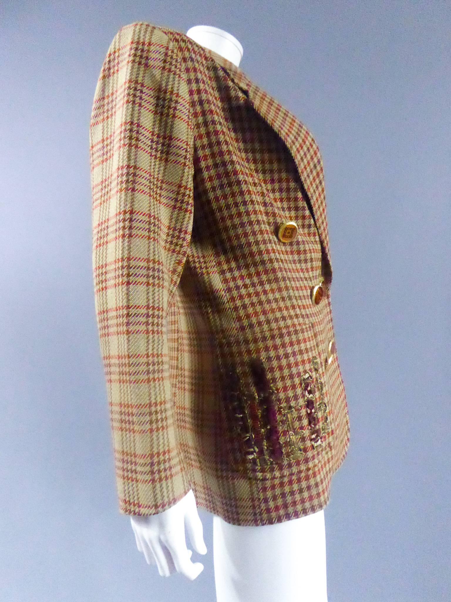 A Christian Lacroix Plaid Wool Jacket Circa 1990 For Sale 3
