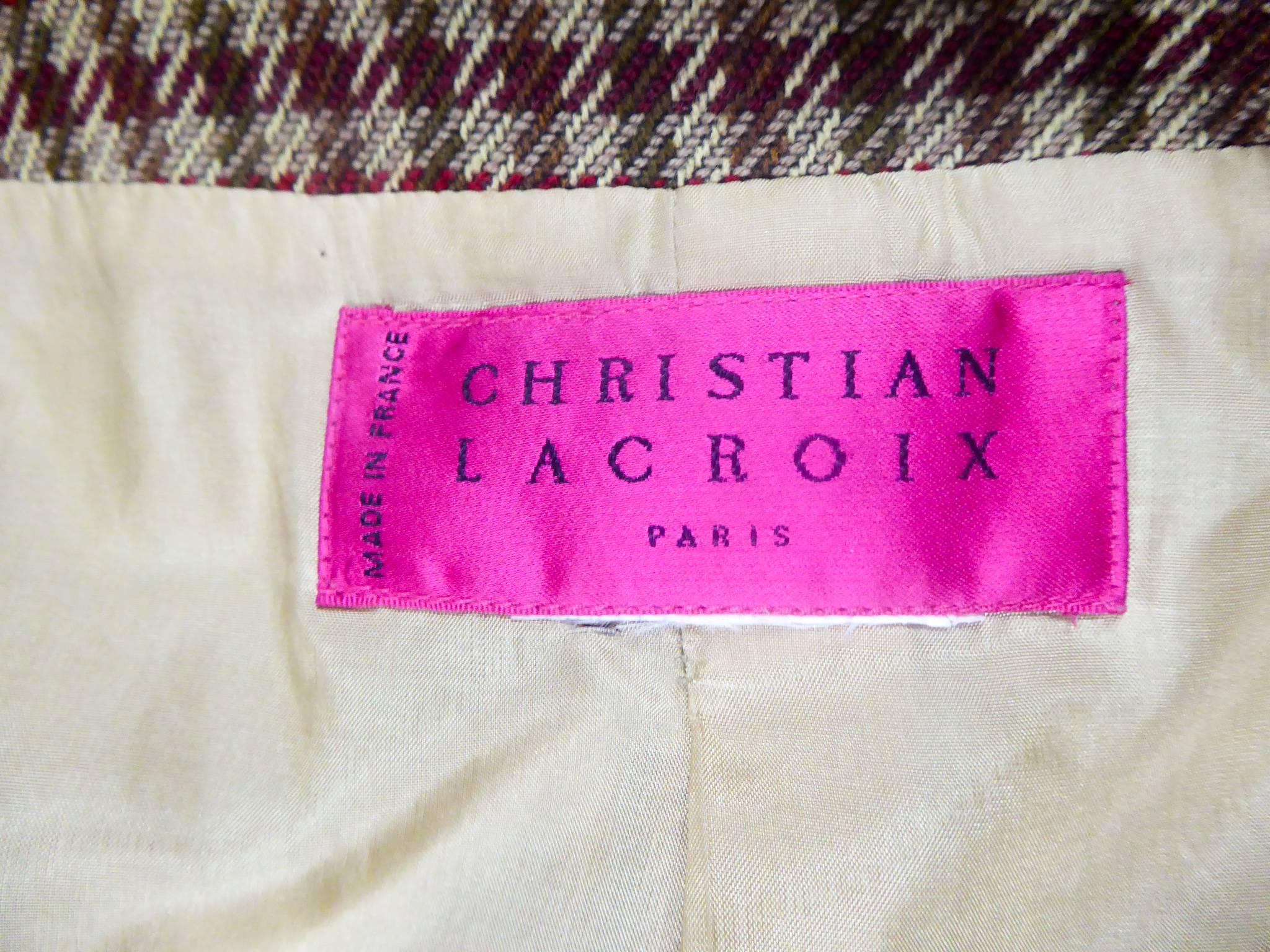 A Christian Lacroix Plaid Wool Jacket Circa 1990 For Sale 4