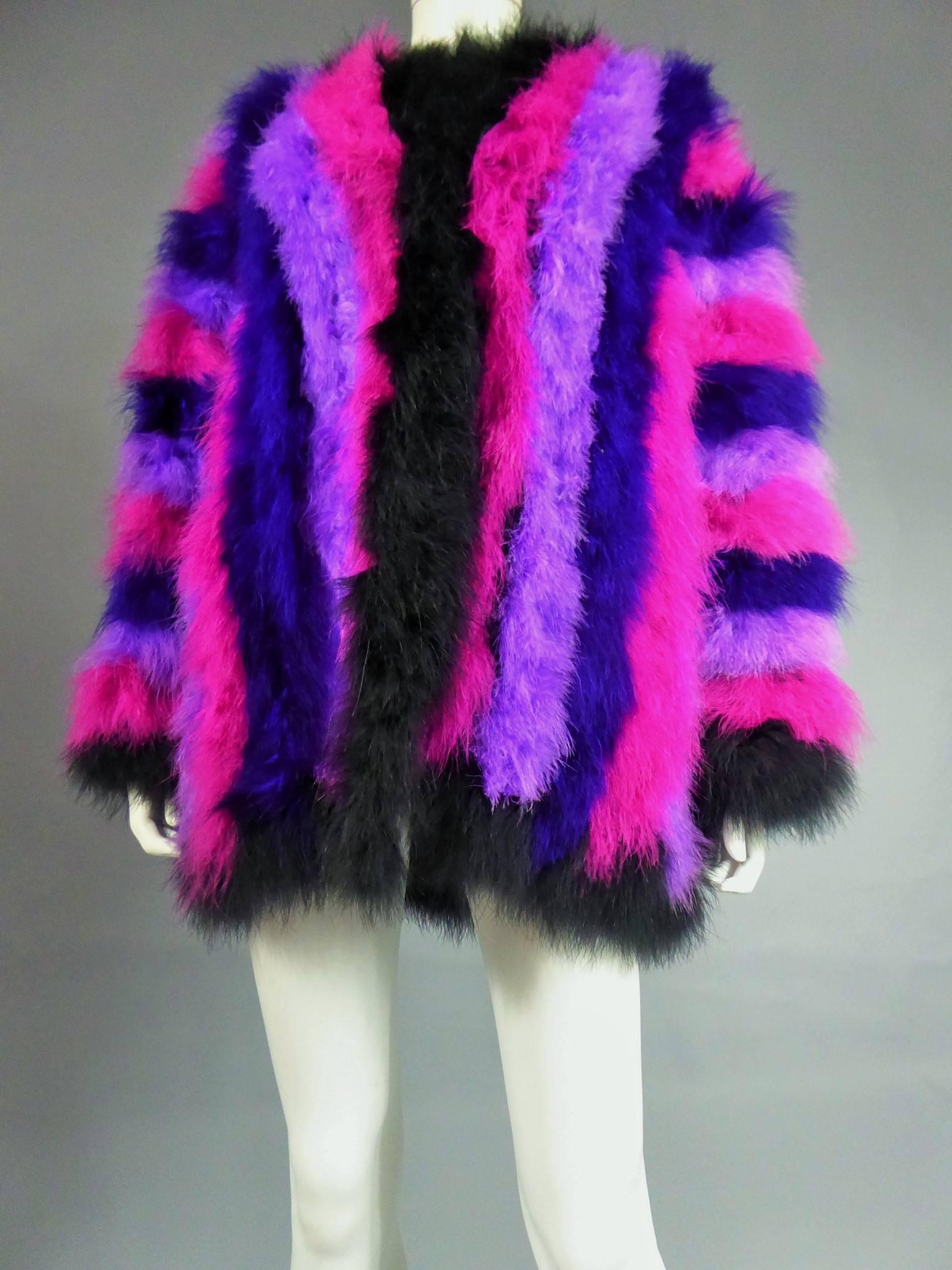 French Ostrich Feather Coat, Circa 1980 1