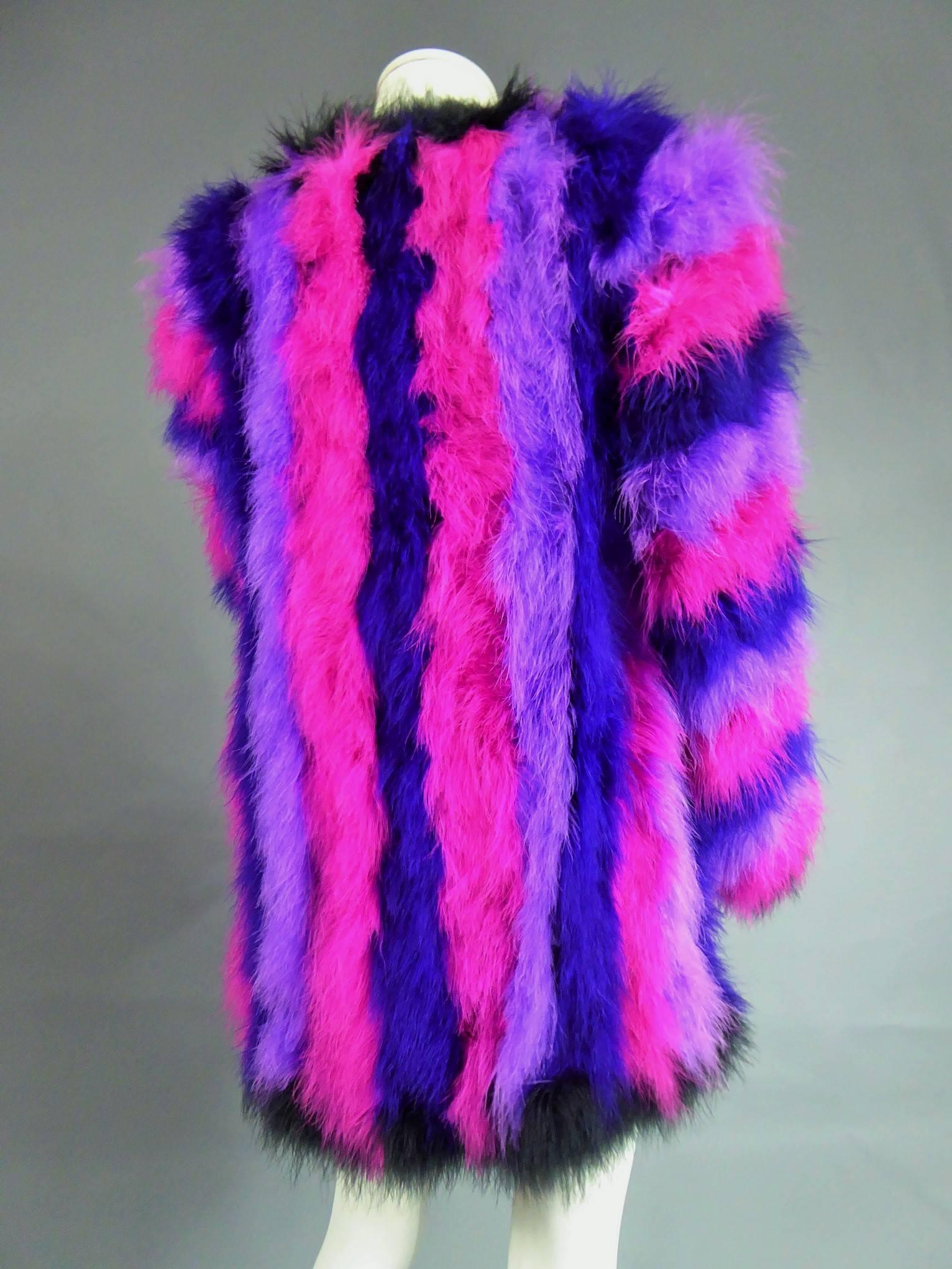 French Ostrich Feather Coat, Circa 1980 2