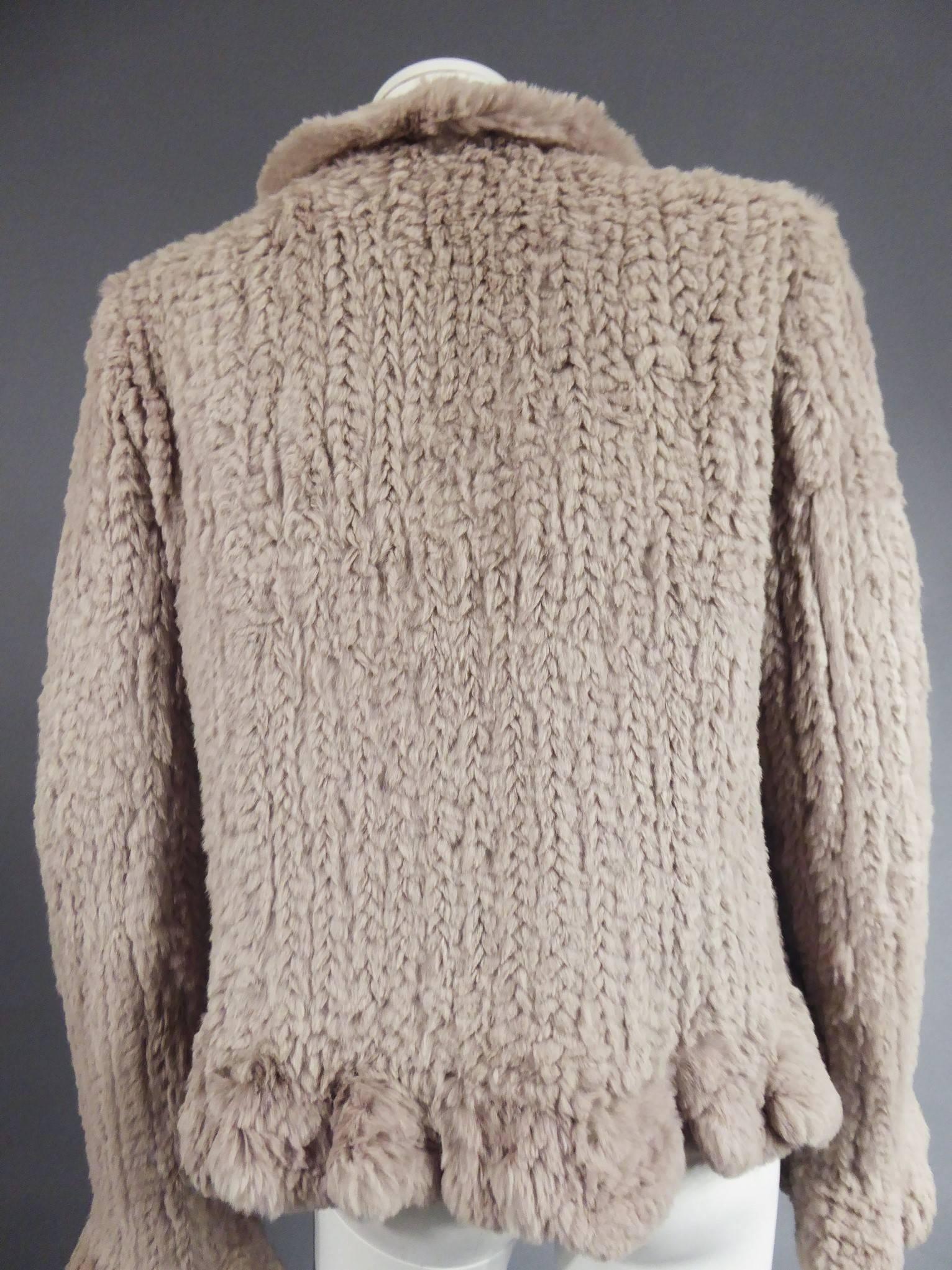 Gray An Yves Salomon Knitting fur - Saint Tropez France Circa 2000