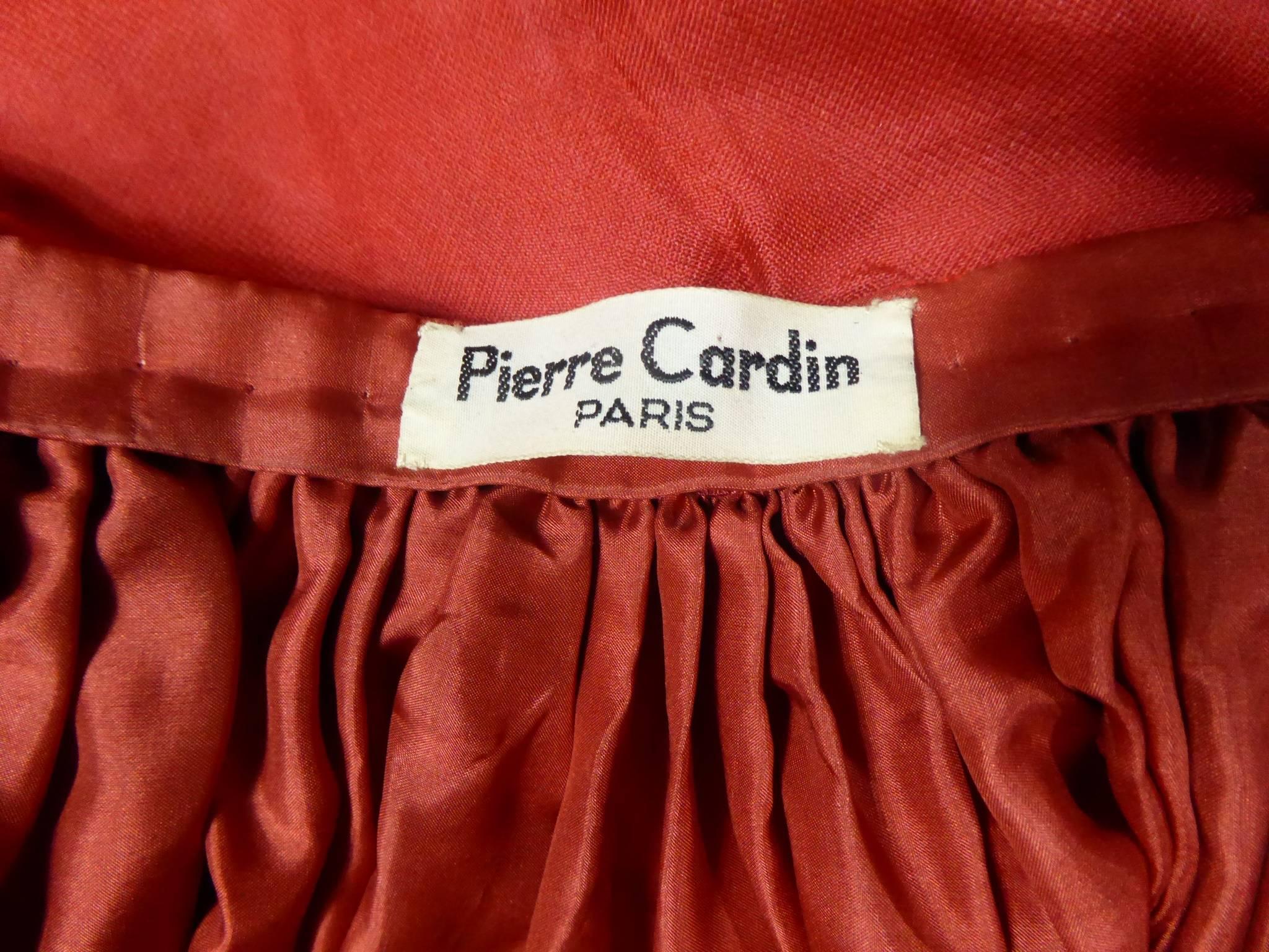 A Pierre Cardin Haute Couture Red Silk strapless Cocktail Dress, Circa 1980 3