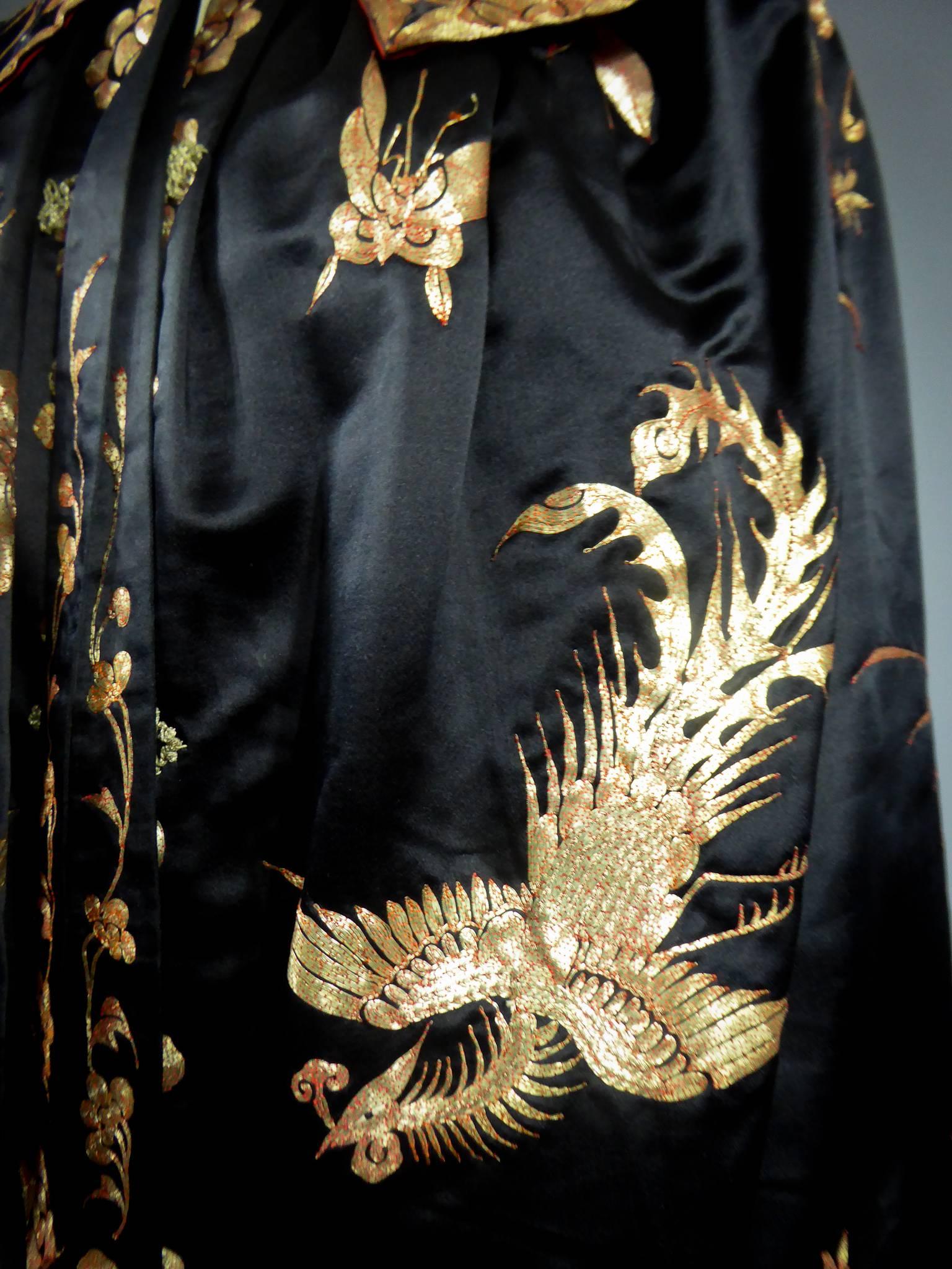 Art Deco gold embroidered satin ball cape China For Europe, circa 1925 1