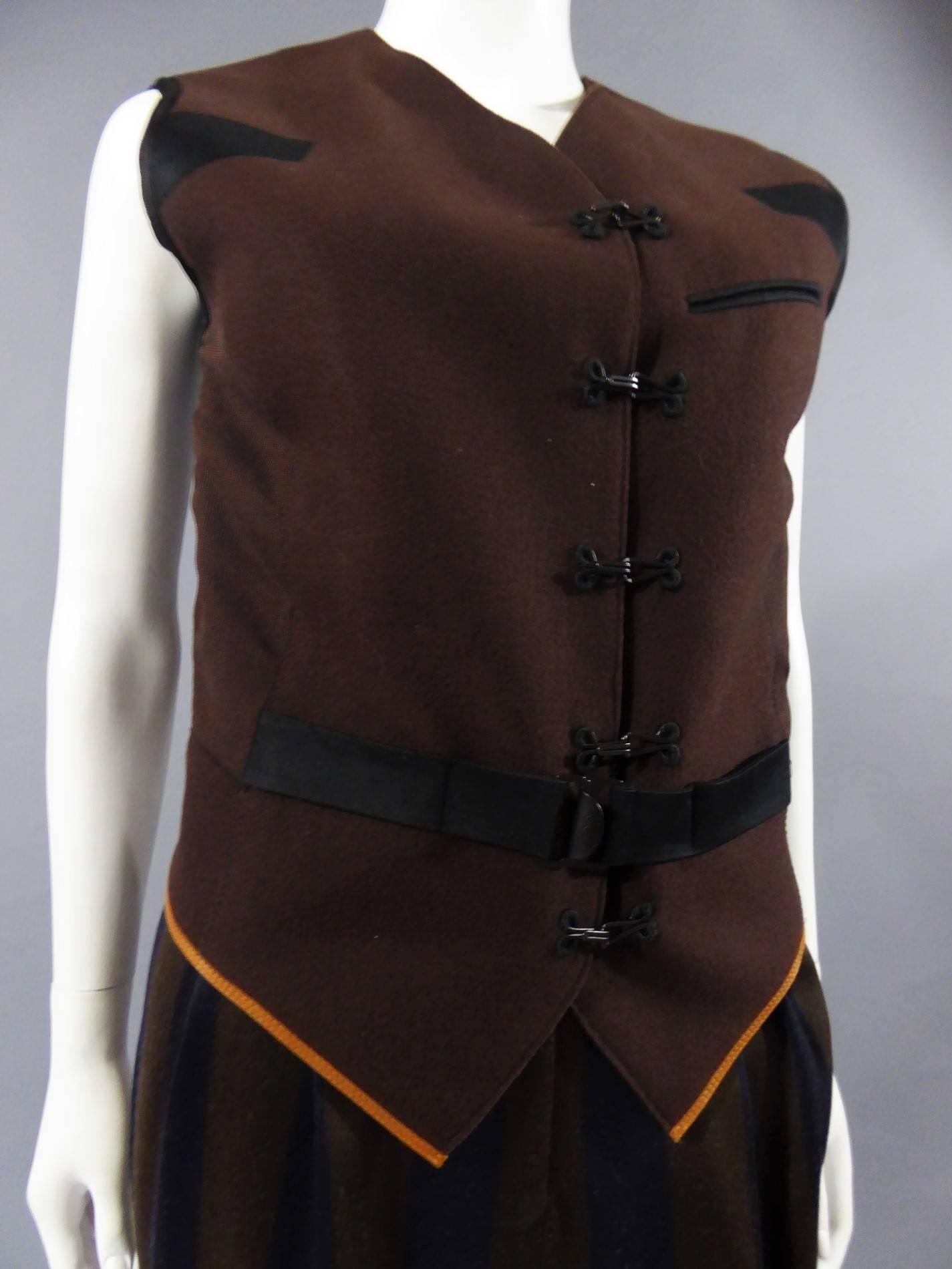 Jean Paul Gaultier Femme Zweiteiliger Anzug aus Wolle (Schwarz) im Angebot