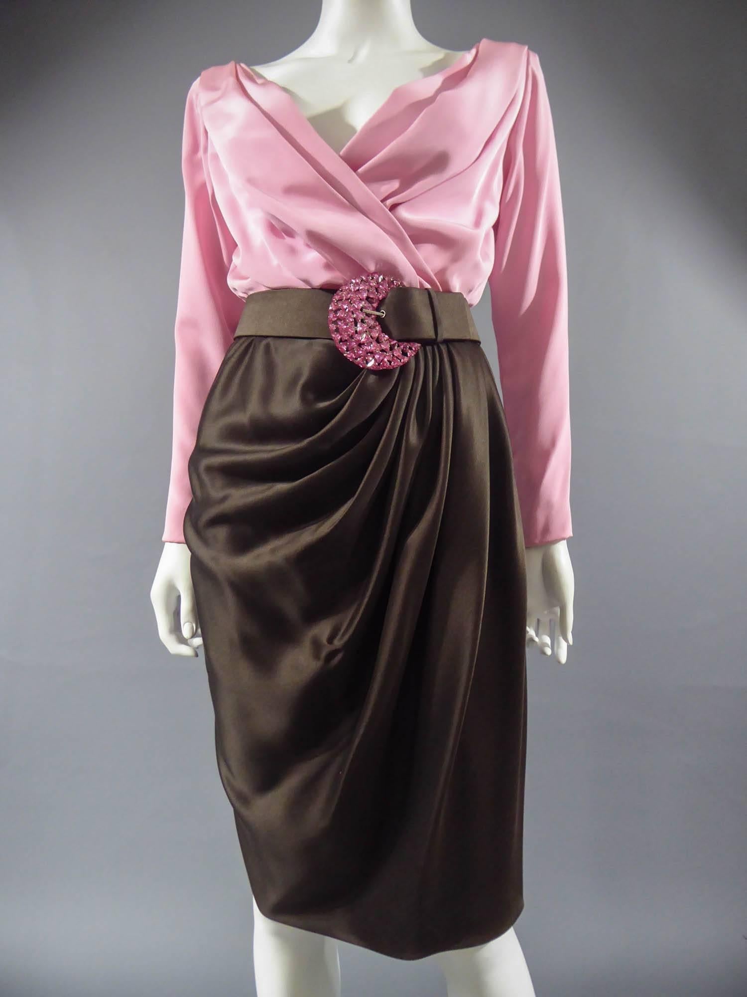 Ensemble de soirée Yves Saint Laurent Couture numéroté 65123, vers 1989 Pour femmes en vente